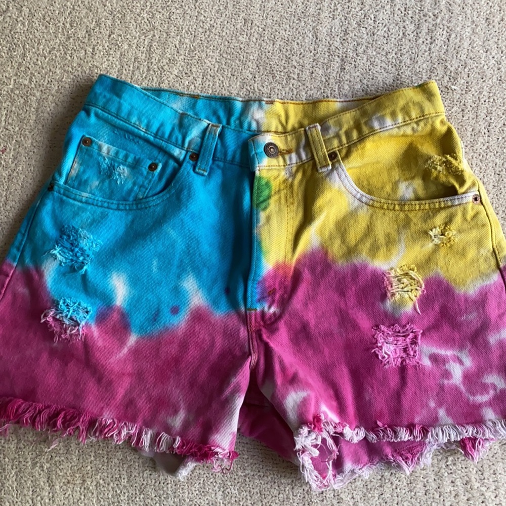 Multicolored High-waist Shorts